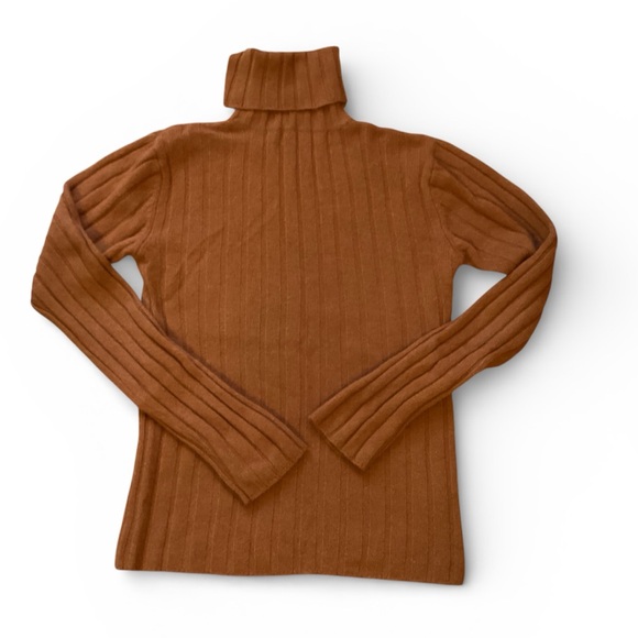 Lambs wool, angora, Turtleneck Sweater, burnt orange, large fitted, vintage - Picture 12 of 12